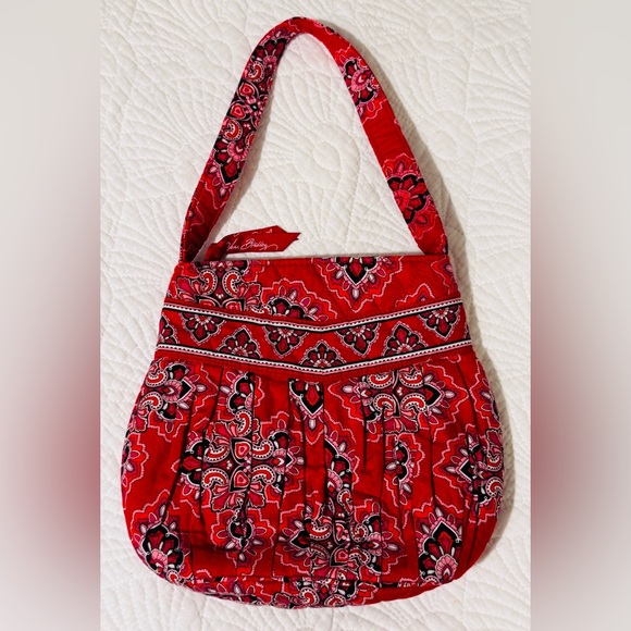 Vera Bradley Handbags - Vera Bradley Red and Black Paisley Shoulder Bag